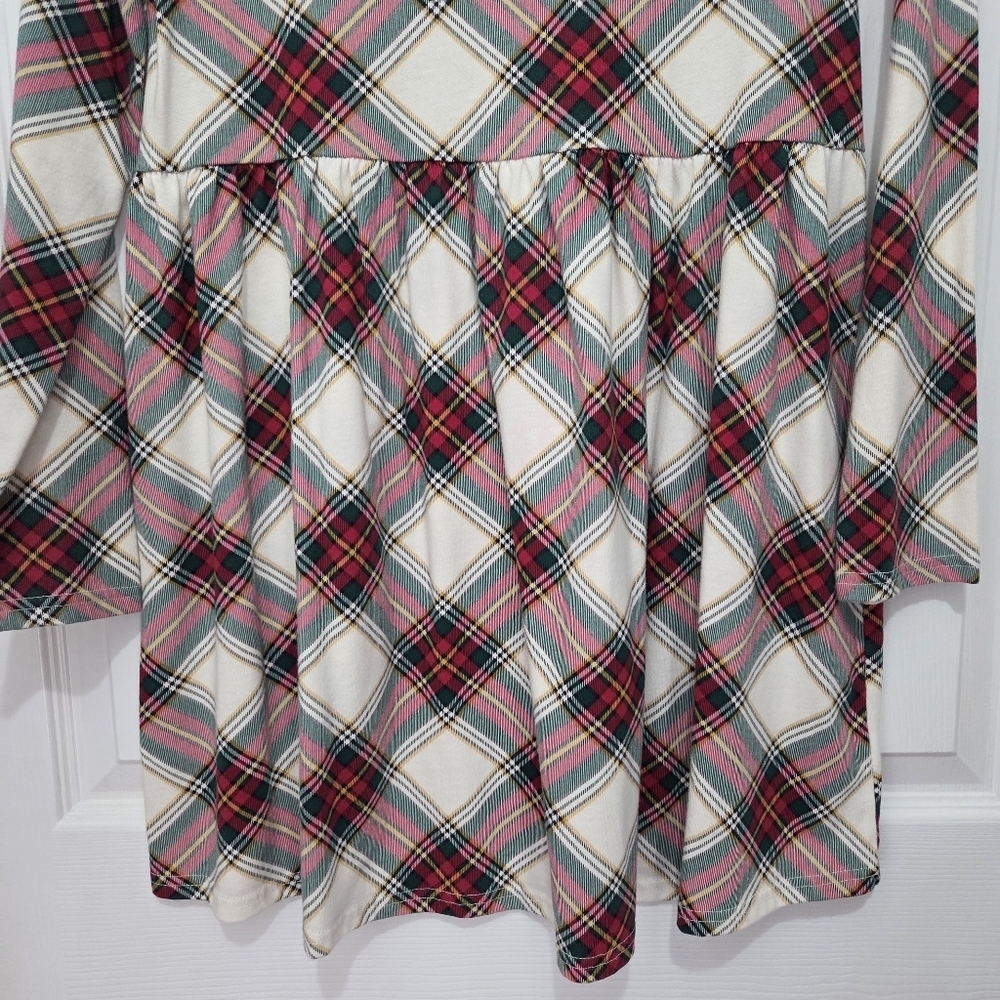 The Children's Place Holiday Plaid Long Sleeve Skater Dress Size XXL - Picture 6 of 11